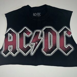 AC/DC Black and Red Tank Top with Iconic Logo